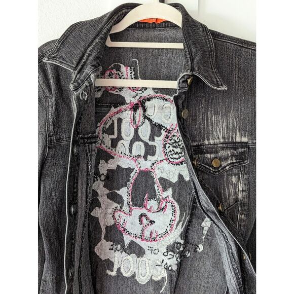 Iceberg History × Peanuts Denim Jean Jacket S/M Snoopy 90s Street Grunge Italy - Picture 10 of 16